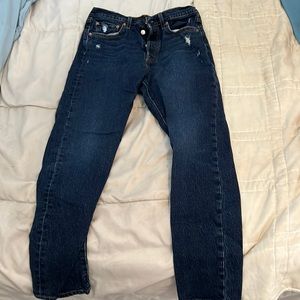 Brand new Levi’s 501! Straight leg fit, high waisted and dark wash!